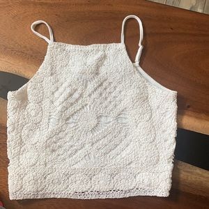 XS white crochet tank top